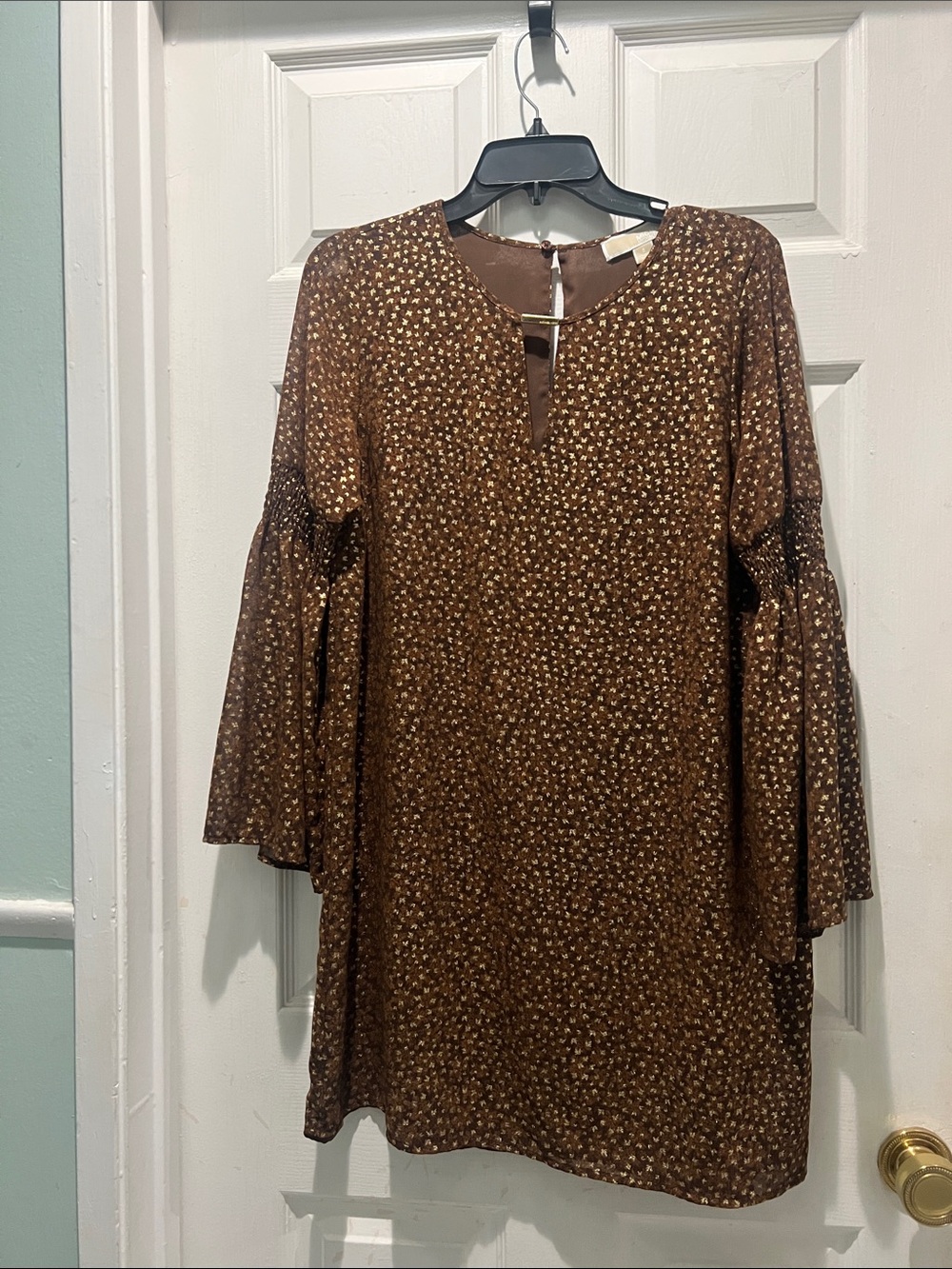 MICHAEL Michael Kors Brown and Gold Dress